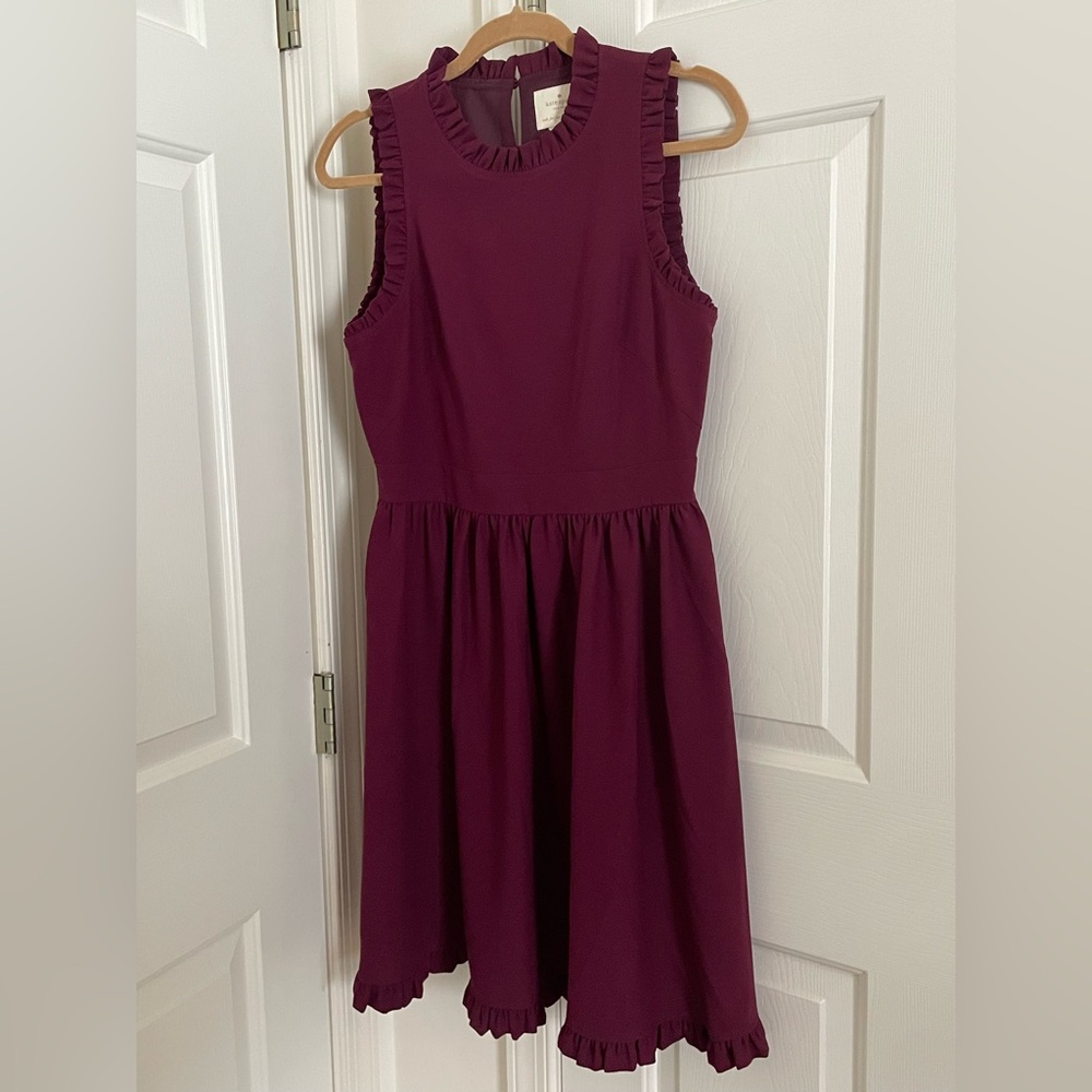 EUC | kate spade new york Burgundy Ma Cherie Ruffle Sleeveless
Dress (sz 8)